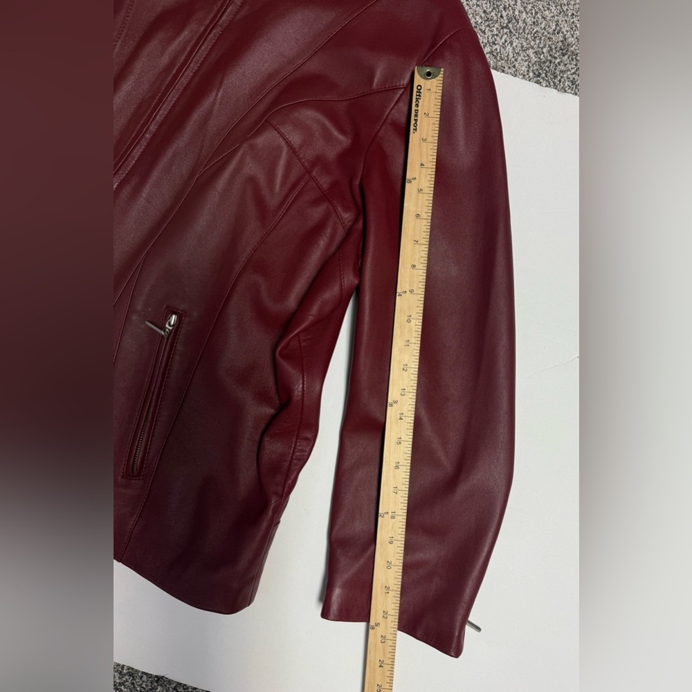 Lane Bryant Women's full zip Red Leather Jacket size 22/24 - Picture 11 of 16
